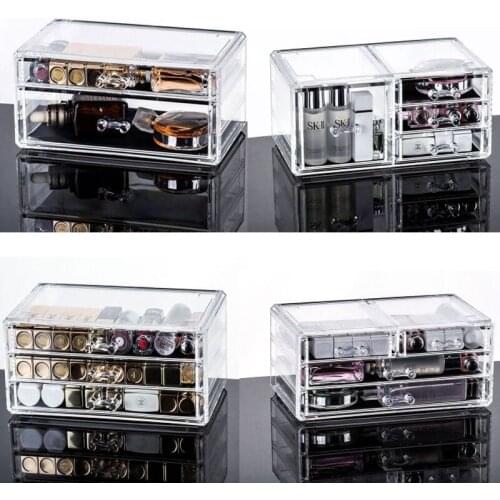 Drawer Makeup Organizer Cosmetics Storage Box Organizador Maquillaje Transparent Plastic Box Lipstick Jewelry Display Stand