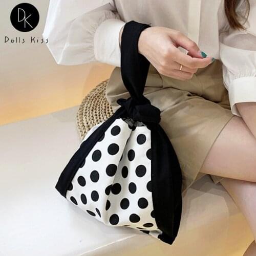 Ladies Canvas Eco Bag Women Retro Polka-Dot Handbag Student Simple Casual Lunch Bag Girl Picnic Totes Female Trend Change Purses