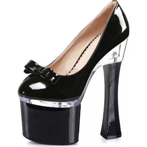 18cm The queens platform pumps, high-quality and comfortable shoe heels, mature round head and high heels Dance Shoes