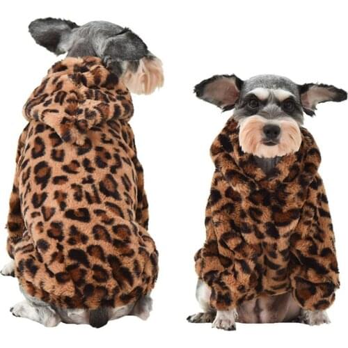 Winter Dog Clothes Warm Fleece Puppy Outfit Chihuahua Pet Clothing Dog Coat Jacket Soft Kitten Plush Hooded Costume Cat Pullover