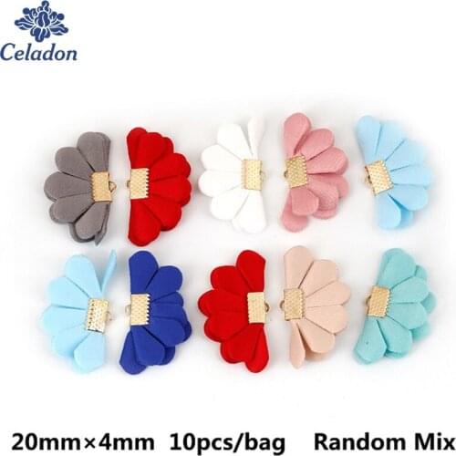 10Pcs 20mm Random Mix 12 petals flowers Tassel Charm pendants or Jewelry Making Key Chains/Cellphone/Earrings Jewelry Findings
