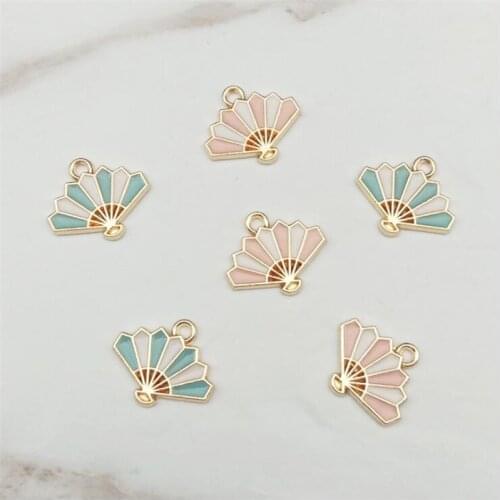 10pcs/lot New Arrival Creative Drip Fan Charms Connectors for Diy Fashion Earrings Bracelet Alloy Pendant Jewelry Accessories