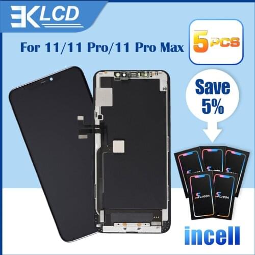 5PCS AAA+++ Pantalla For iPhone 11 Pro Max Incell LCD Display Touch Screen Digitizer Assembly Replacement Parts Ture tone Tested