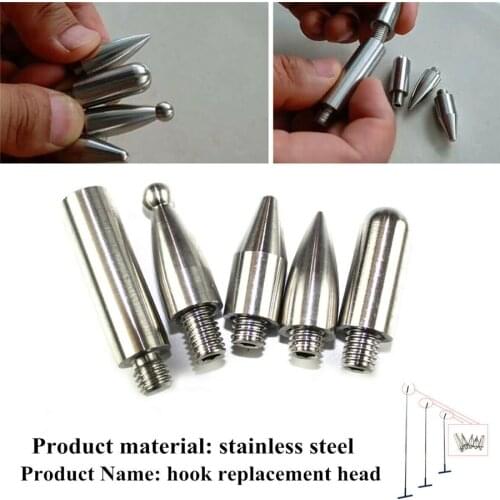 5x Stainless Car Replace Head Adapter Car Puller Push Rods Dent Removal Repair