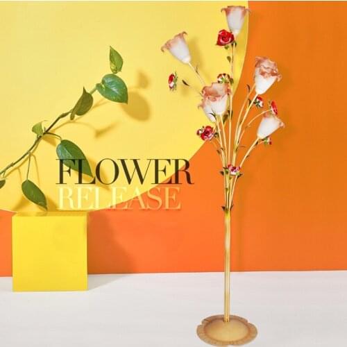 American garden vertical floor lamp modern Rose flower lamp hotel room bedroom floor lamps dining lamp simple bedside lights