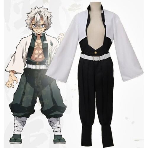 Anime Comic Demon Slayer Kimetsu no Yaiba Cosplay Costumes Shinazugawa Sanemi Cosplay Costume Blade Of Demon Kimono Kendo suit