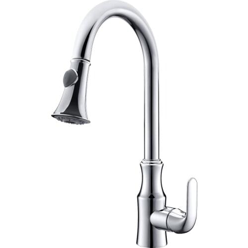 Free ship Contemporary Chrome clour One Hole deck mounted Single Handle Pull-down Kitchen Faucet mixer tap 2016 new