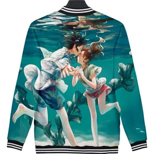Spirited Away 3D PrintBaseball uniform Sweat shirt Hoodies Cosplay Unisex Jacket BaseballUniform Brand ClothingFashion Outerwear