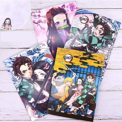 12 pcs/lot Creative Demon Slayer Notebook Cute Blank Word Book Card Color Page Notepads Stationery school supplies