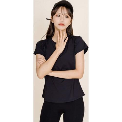 Black Blue Red Purple Casual Sport Short Sleeve Shirt for Women Loose Comfortable Skin-friendly Breathable Running Cycling Cloth