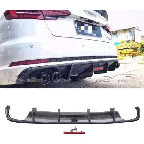 Carbon Fiber Rear Lip Bumper Diffuser for Audi A4 B9 SLIN S4 2016-2018 Rear Lip Protector Spoiler Auto Tuning