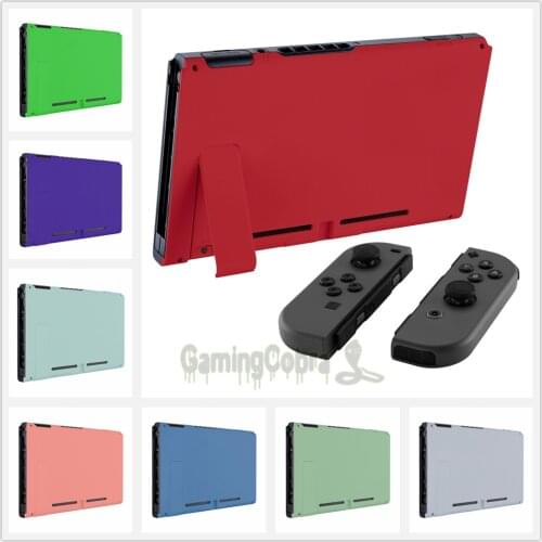 EXtremeRate Soft Touch DIY Replacement Grip Console Back Plate Housing Shell Case with Kickstand for NS Switch Console