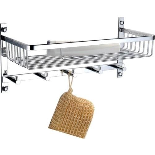 Wholesale And Retail 100% Brass Noble Elegant Bathroom Shelf Multifunction Bath &body towel Rack Towel Hook CB099F