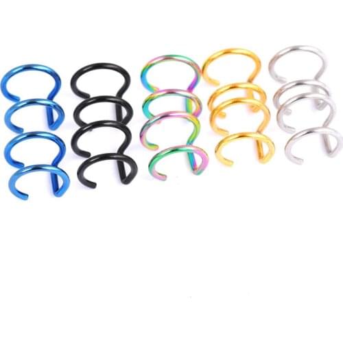 Hot Sale Double Cilcle Stainless Steel Clip Earrings For Women Men FashionNon Piercing Fake No Piercing Ear Jewelry Gifts 1piece