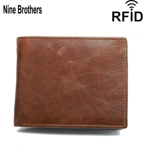 Anti Theft Leather Men Wallet Brand Designer Mini Wallet With Coin Pocket Business Men Card Holder Small Money Wallet Bag Male