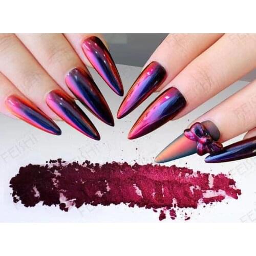 Crystal black red magic mirror powder for nail art, resin,paint