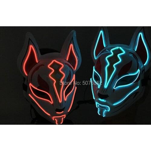 Hot Fashion LED Mask Rave Japanese Mask LED DJ Mask Costume DJ Music Party Dance Light Up Masks Halloween Glow Party Mask Decor