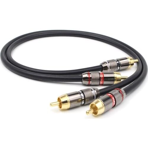 Copper Gold RCA Interconnect Cable Rca Audiophile Cable for Amplifier CD Player