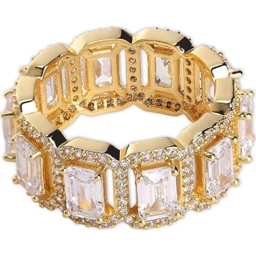 Lucky Sonny Luxury Solitaire Men Ring Cubic Zircon Iced RING Silver Gold Filled Copper Anel Anillo Hip Hop Jewelry Gift