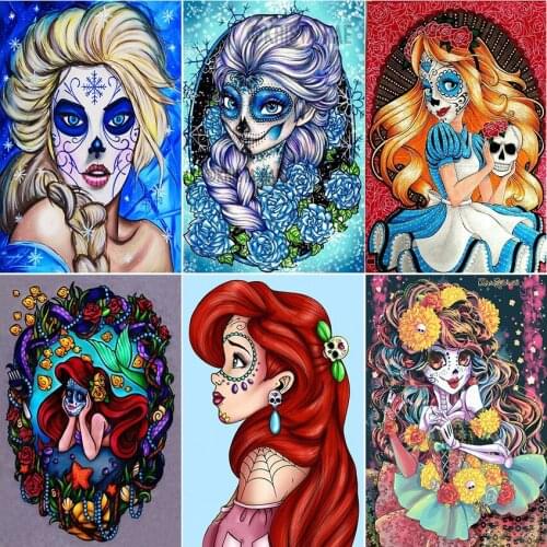 Full square 5d diamond painting kit Girl princess cartoon halloween grimace complet Cross stitch dirll drawing embroidery mosaic