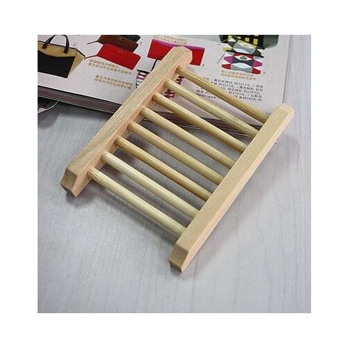 Natural Wood Soap Tray Dish Storage Holder Bath Shower Plate Home Bathroom Decor