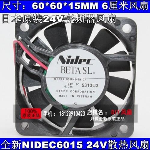 New D06R-24TH 24V 0.12A 6015 6cm Cooling fan for frequency converter