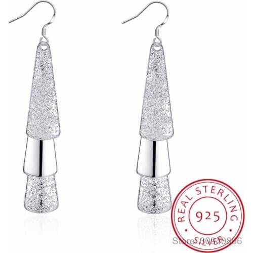 Wholesale charm 925 Sterling Silver Drop earrings oorbellen high quality fashion classic jewelry Nickle free antiallergic