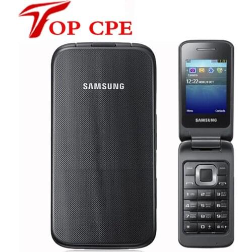Original Samsung C3520 Unlocked Mobile phone Flip 1.3MP Black/Silver/Pink color 2.4" 1 Years Warranty