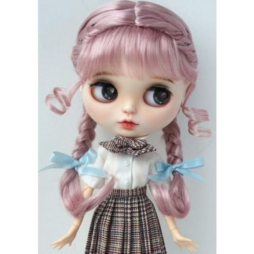 JD624 9-10inch 23-25CM Complex Double French Braids Synthetic mohair BJD doll wigs Blyth Doll accessories