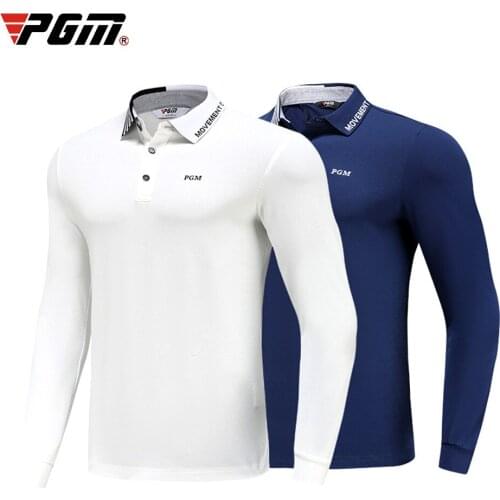 PGM Brands Uniform Golf Wear Fashion Sports Mens Long Sleeve T Shirt All-match Clothes 2021 New Apparel Autumn Winter Clothing