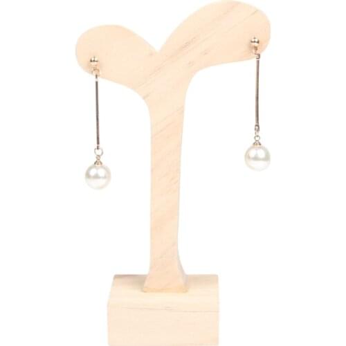 Wood Bean Sprout Shape Earring Display Holder Stand Props Stud Earrings Holder Rack Storage 15.5cm*9cm
