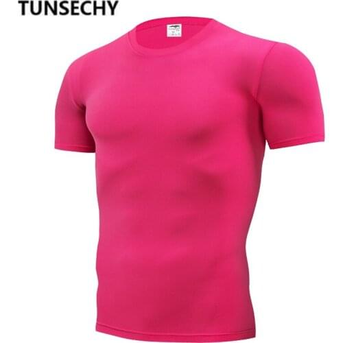 The latest fashion casual mens sport short-sleeved T-shirt solid color simple breathable round neck T-shirt free delivery