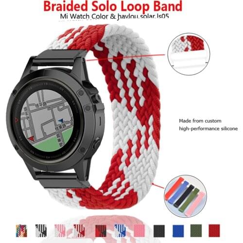 22mm 26mm Watch Strap For Garmin Fenix 6 6X Pro 5 5X Plus 3HR Forerunner 935 945 S60 solo loop nylon Quick Fit Band Bracelet