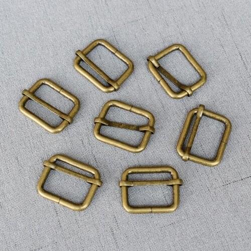 Bronze 100 pieces 25mm Silver Metal Slides Wire-formed Roller Pin For Handbag Backpack Bag Dog Collar DIY Accessories