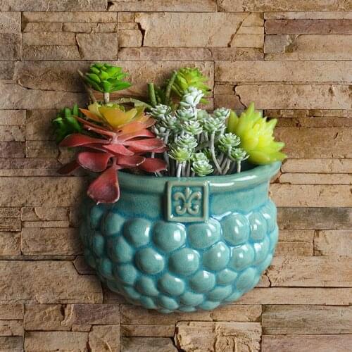 Mediterranean Ceramic Wall Hanging Flower Pot Ornaments Art Home TV Background Bedroom Succulent Plants Wall Decoration Pendant