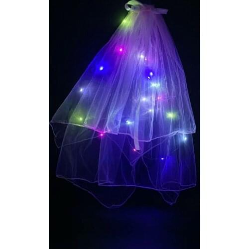 Led Luminous Light Bow Ribbon Photo Taking Headdress Night Market Stall Flashing Led Colorful Wedding Christmas Party Headdress