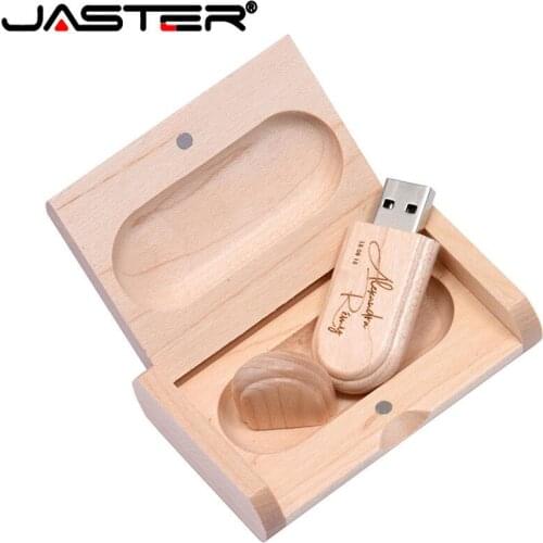 JASTER Maple wood usb+box LOGO print usb flash drive pen drive 4GB 8GB 16GB 32GB 64GB usb2.0 pendrive gift usb