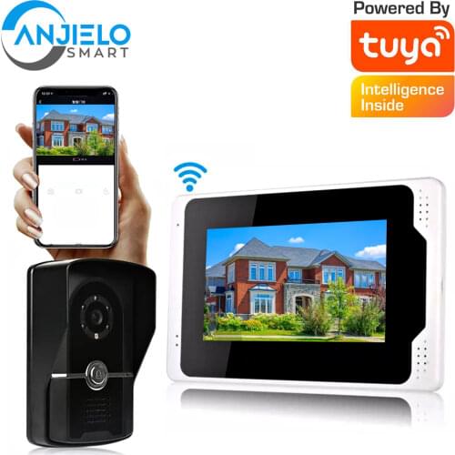 Tuya Smart HD 1080P 7" Wired WiFi LCD Home Video Doorphone 1200TVL IP65 Outdoor Camera Video Intercom System Motion Detection