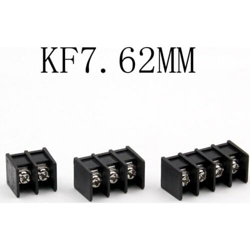 10 PCS MG/KF7.62 terminal connector pin pitch 7.62 mm pitch screw connector PCB can be spliced black