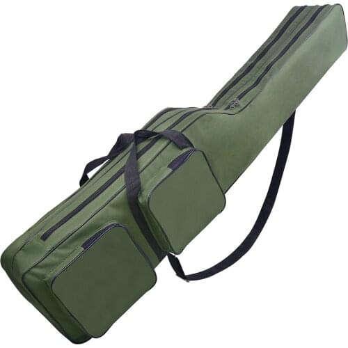 Waterproof Fishing Bag 130cm Large Capacity Fishing Pole Tools Storage Bag 2 Layer Thick Oxford Fishing Baits Pole Bags