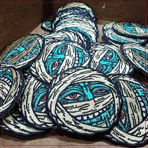 Zombies Mummies with Skin and Bones Embroidered Patches Iron on Patches on clothing Jacket Emblem Embroidery DIY