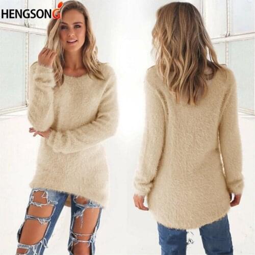 Plus Size Knitted Sweaters Women O Neck Pullovers Casual Loose Long Sweater Winter Fashion Clothes Pull Femme