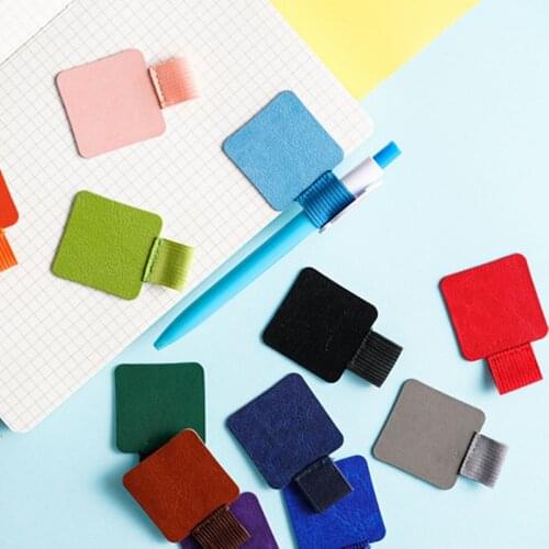 1 notebook accessory, self-adhesive leather pen clip, creative trend binding, rubber band pen clip