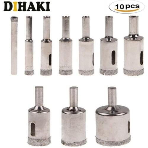 10 Pcs/set Diamond Coated Drill Bits Hole Saw Glass Granite Cutter Opener Bits Sale Bead Dresser Diamond Hole Opener 6mm~30mm