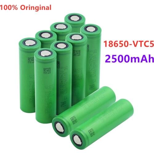 100% original 3.7V Volt Rechargeable US18650 VTC5 2500mAh VTC5 18650 Battery Replacement 3.7V 2500mAh 18650 Batteries