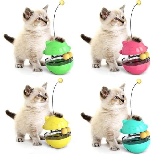 3-in-1 Interactive Cat Toy Tumbler Pet Treat Ball with Cat Stick Pet Cat Dog Food Dispenser IQ Ball for Chasing Playing Cat Toy