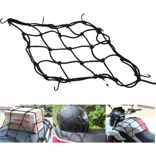 40x40cm Motorcycle Luggage Net Bike 6 Hooks Hold Down Fuel Tank Luggage Mesh Web Bungee Black Motorbike Car Styling Luggage Net