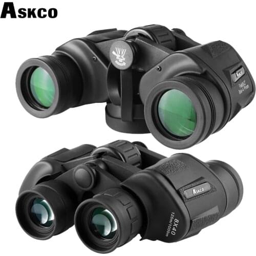 Askco 8X40 HD Binoculars High Power Optical Glass bak4 Telescope Outdoor Tourism Camping Lll Night Vision Fully Multi Coated