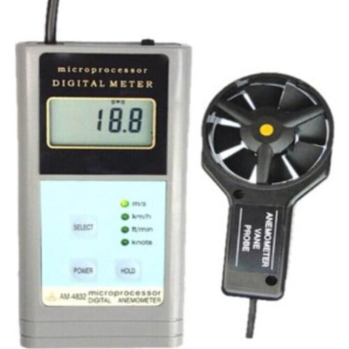 Digital Anemometer AM-4832 Handheld Wind Speed Meter Ari Flow Meter AM4832