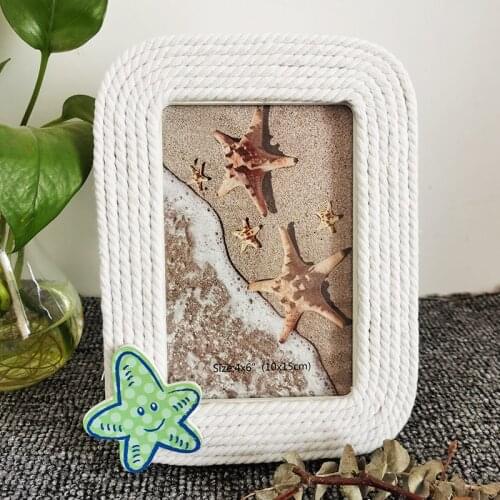 Wood Photo Frame Cotton Rope Decoration Picture Frame For Party Wedding Decoration Photo Decor Childrens Photo Frame